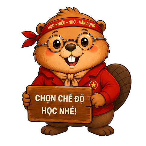 Cute Beaver Student Selecting Learn Mode